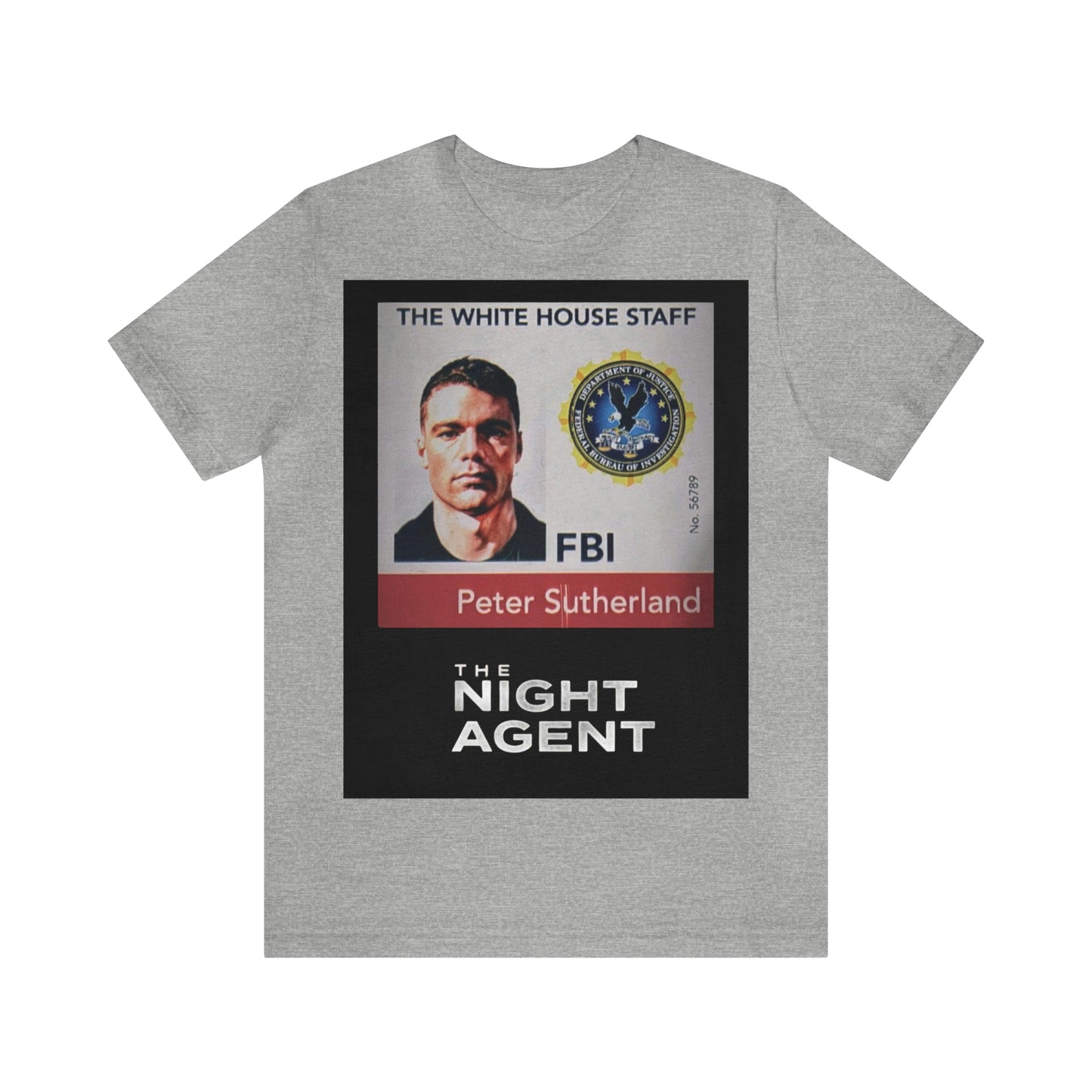 The Night Agent T-shirt(ships from EU)Large Black White House Badge Soft Cotton Jersey Tee(Unisex)