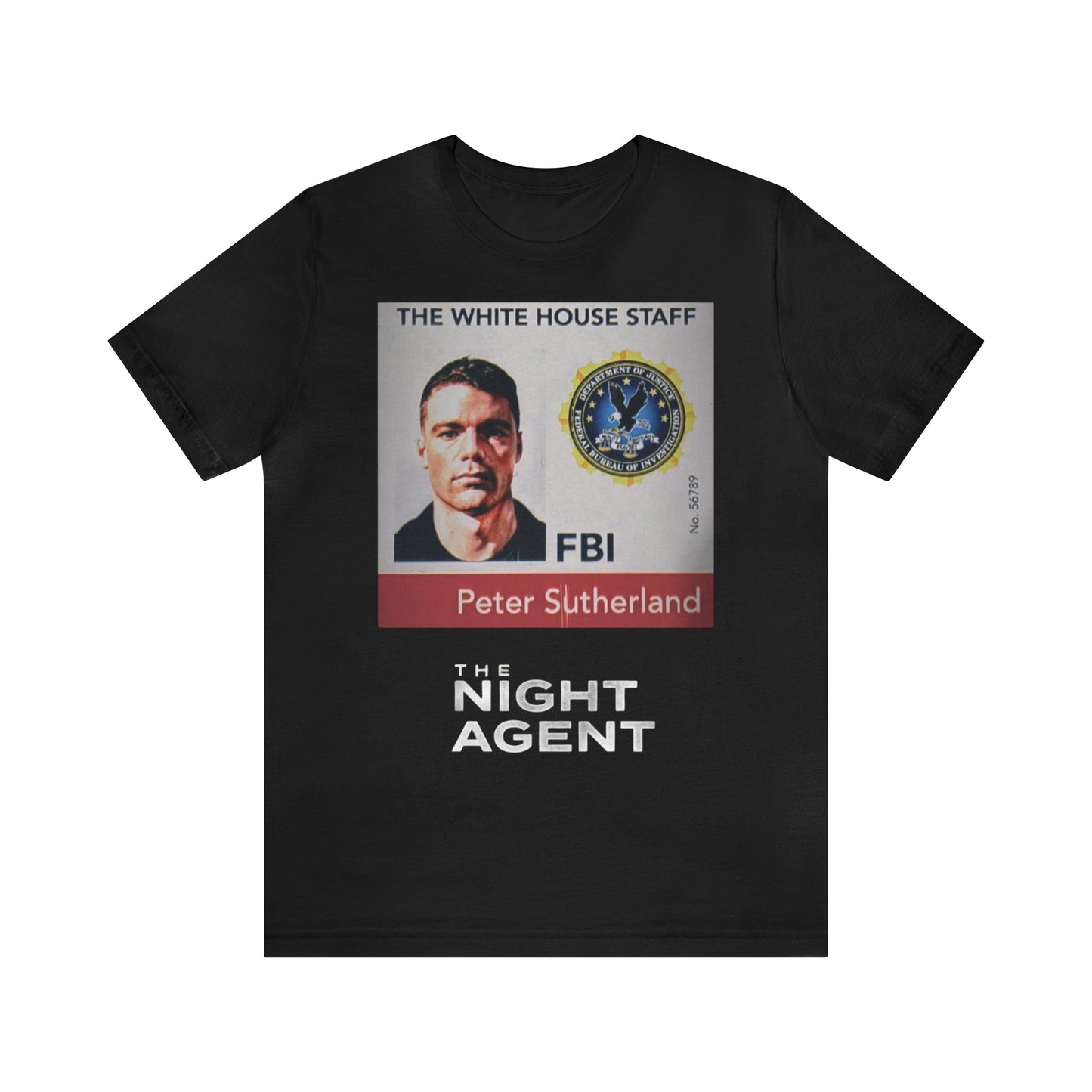 The Night Agent T-shirt(ships from EU)Large Black White House Badge Soft Cotton Jersey Tee(Unisex)