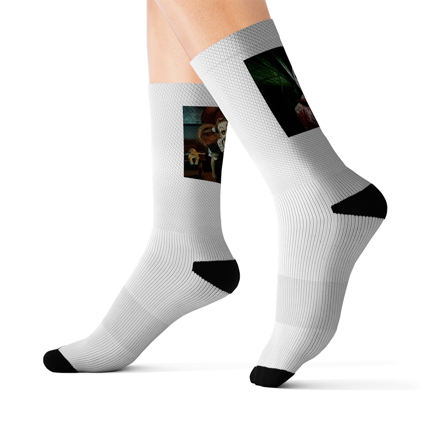 Art the Clown - Terrifier Socks - The little pale girl