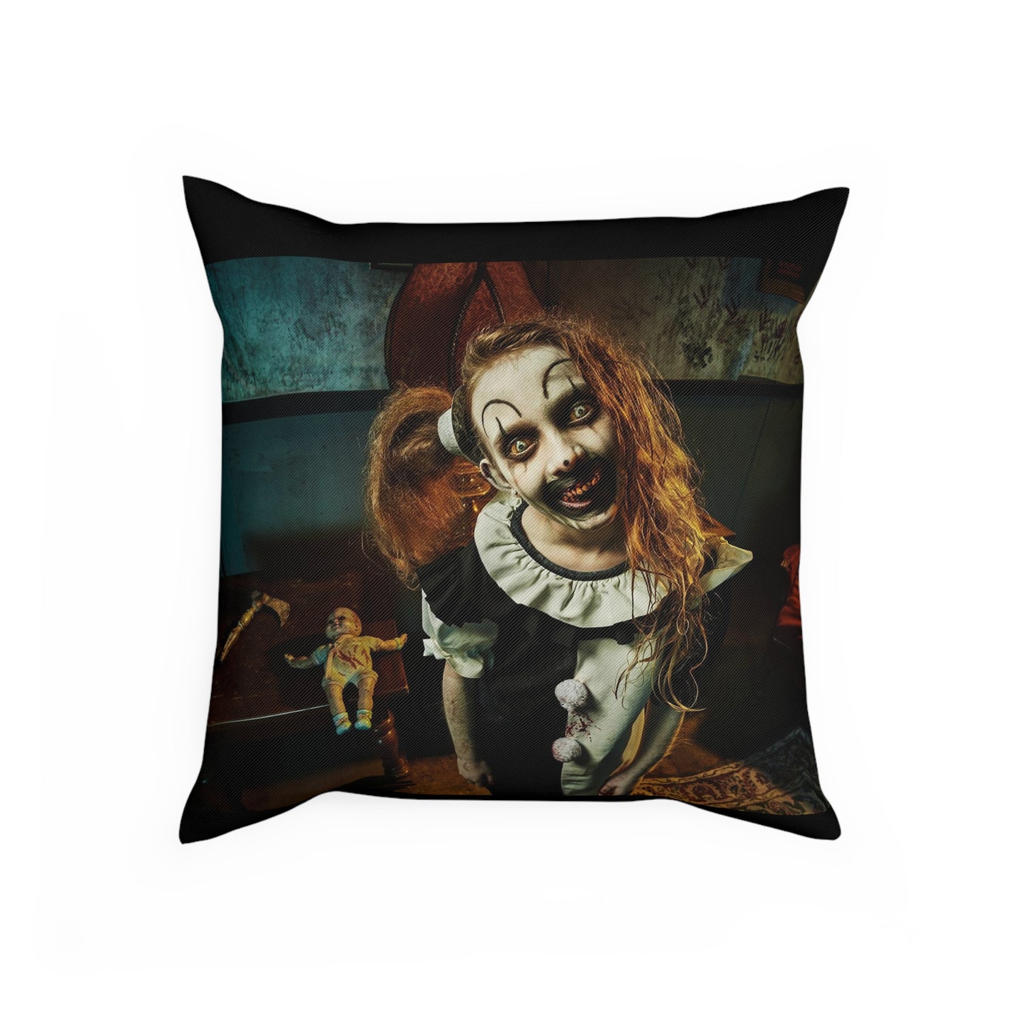 Terrifier Art the Clown Pillow(ships from EU)with the Little Pale Girl on other side