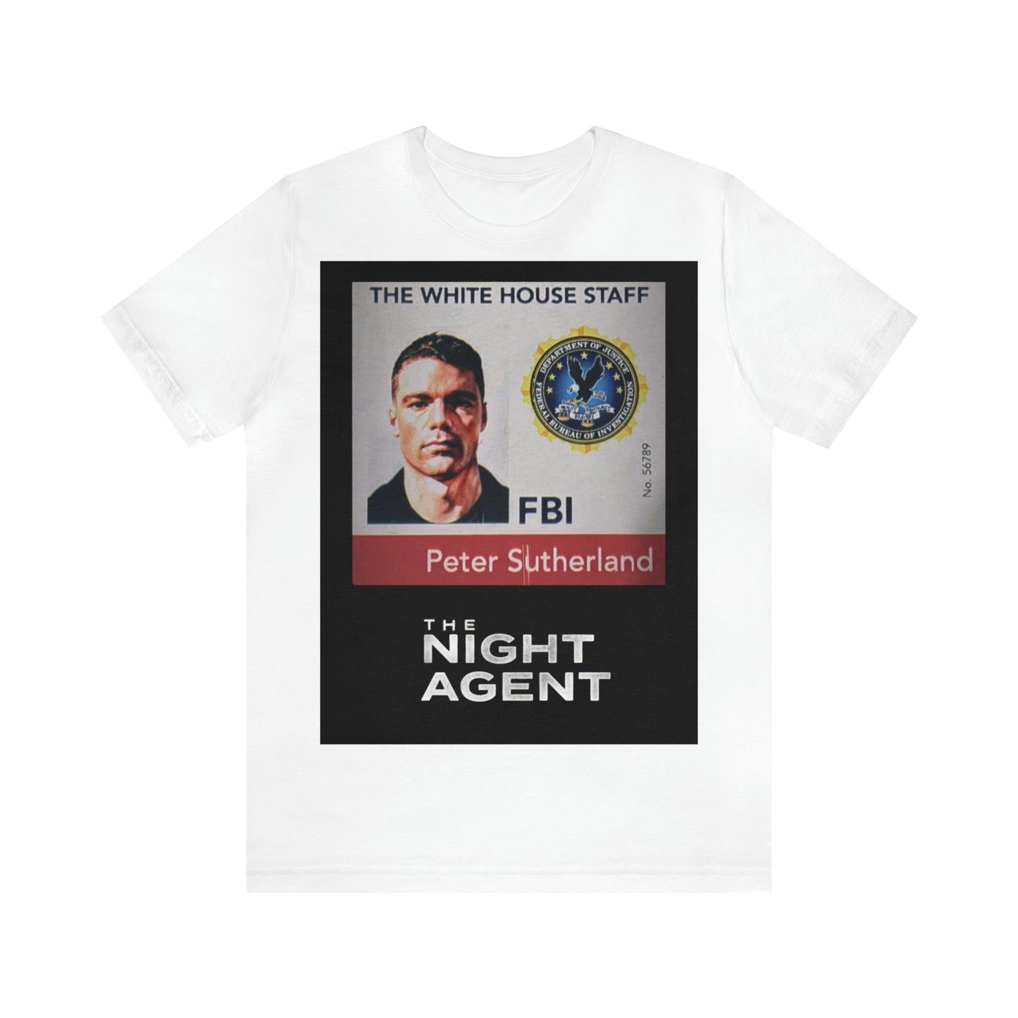 The Night Agent T-shirt(ships from EU)Large Black White House Badge Soft Cotton Jersey Tee(Unisex)