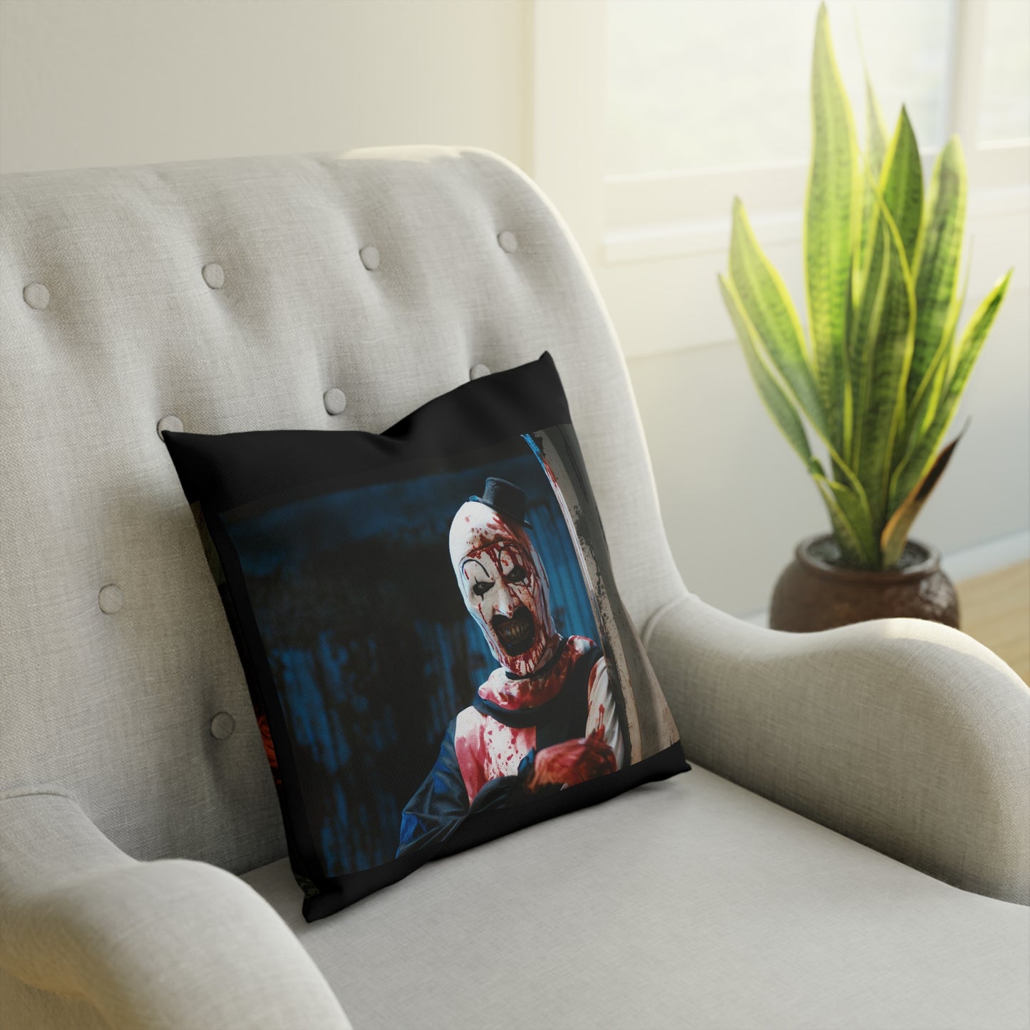 Terrifier Art the Clown Pillow(ships from EU)with the Little Pale Girl on other side