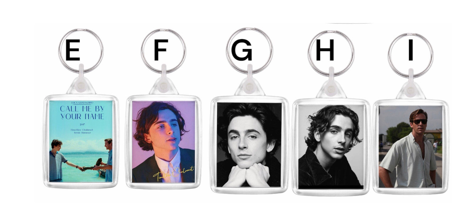 Create your own Timothée Chalamet keychain , possible combination with Armie Hammer