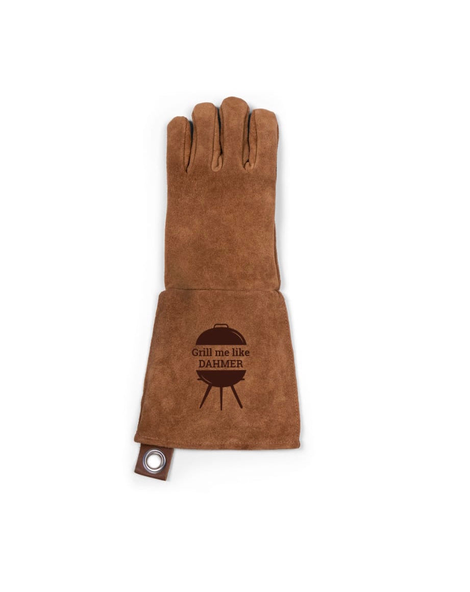 Jeffrey Dahmer Leather BBQ - oven gloves 'Grill me like Dahmer' or 'Chop me like Dahmer'